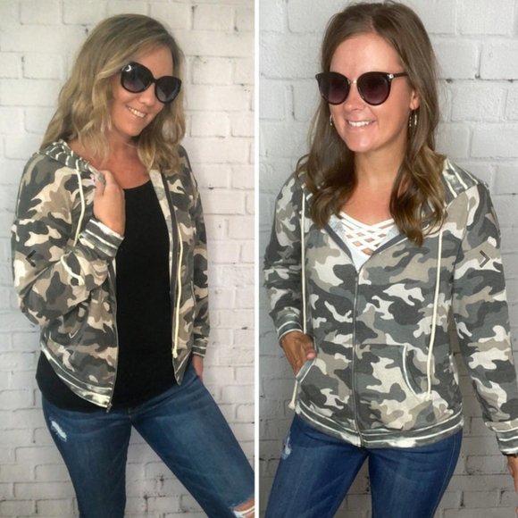 Tops - Camo and tie dye hoodie NWT